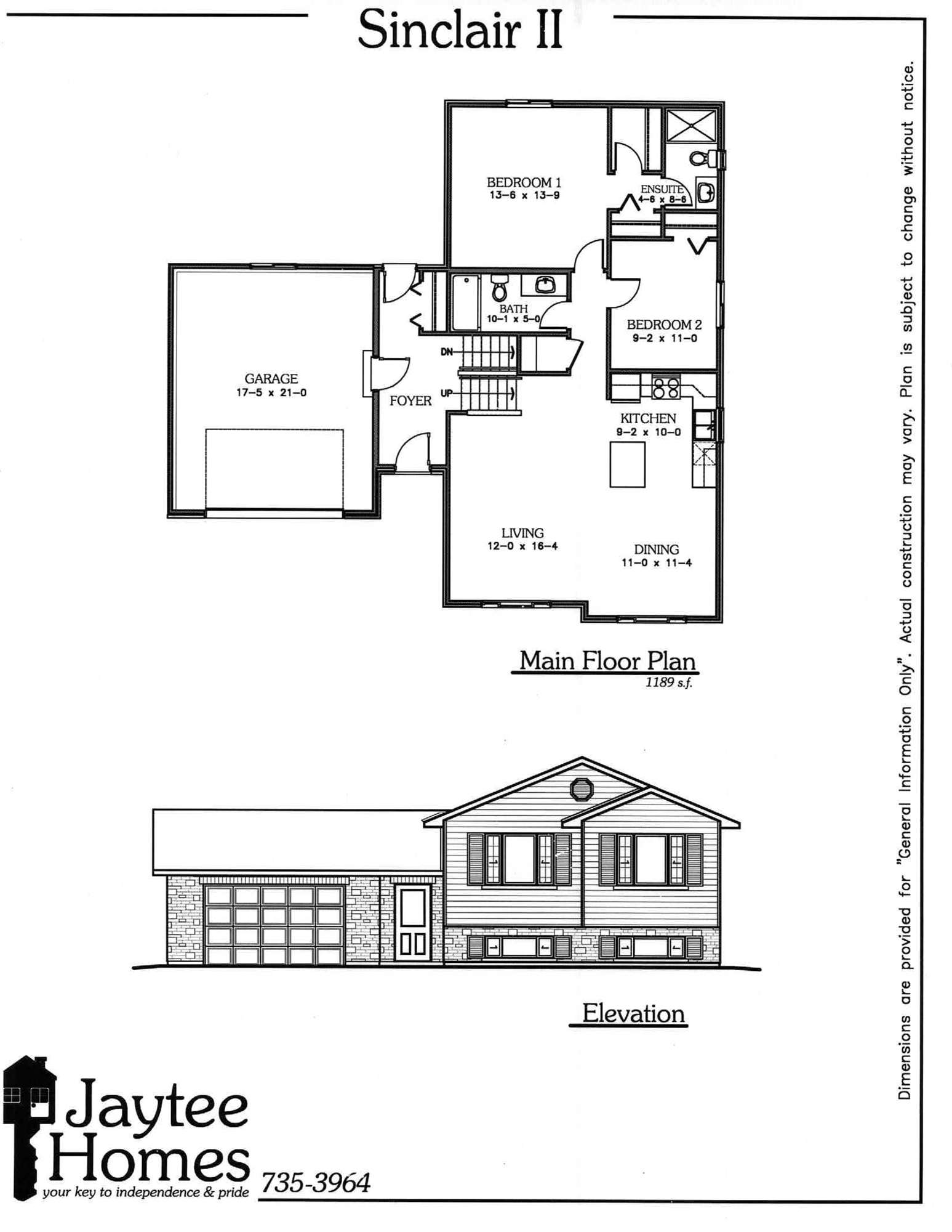 Sinclair II Floor Plan Petawawa Properties