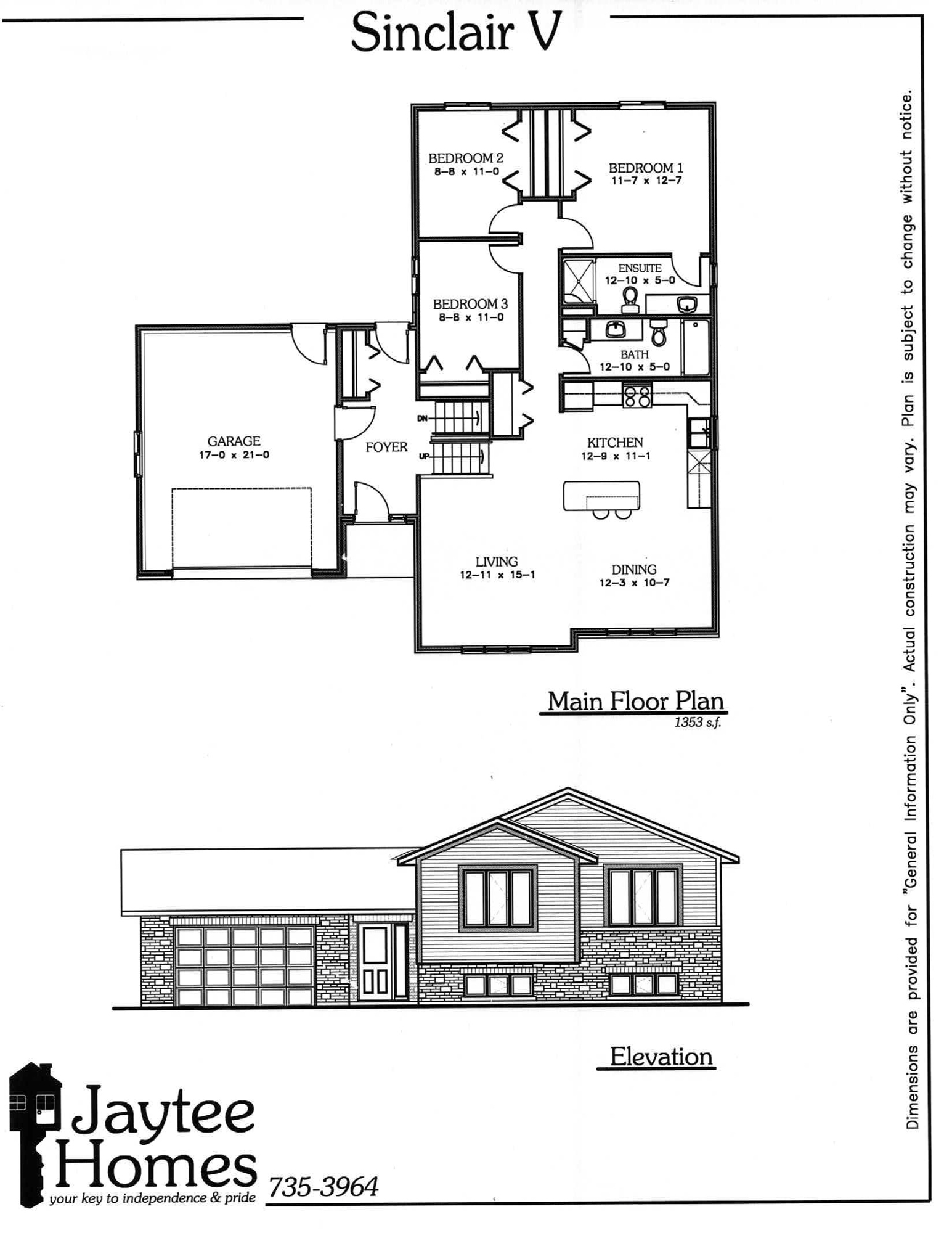 Sinclair V Floor Plan Petawawa Properties